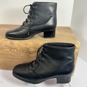 VTG Regence Leather Lace Up Ankle Boots Sz 6B Victorian Granny Edwardian Prairie